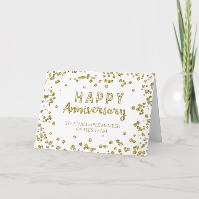 Gold Confetti Anniversary Card Karte (Vorderseite)