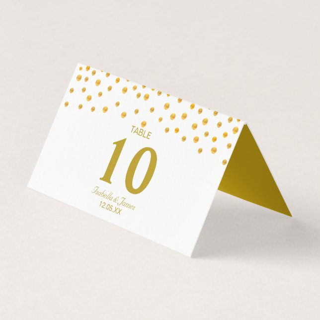 Gold Confetti auf Black & White Wedding (Vorderseite)