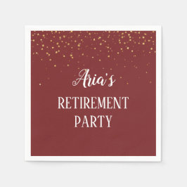 Gold Confetti auf Burgund Party Napkins Serviette