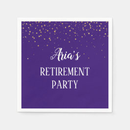 Gold Confetti auf dem Lila Party Napkins Serviette