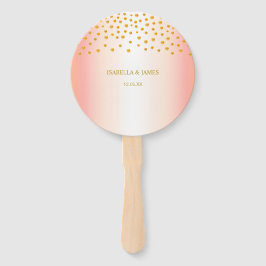 Gold Confetti auf Rose Gold Fächer