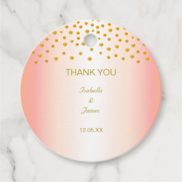 Gold Confetti auf Rose Gold Geschenkanhänger