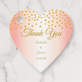 Gold Confetti auf Rose Gold Geschenkanhänger