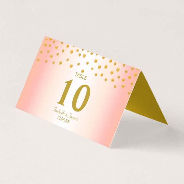 Gold Confetti auf Rose Goldhochzeit (Vorderseite)