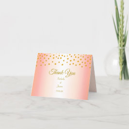 Gold Confetti auf Rose Goldhochzeit Dankeskarte