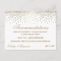 Gold Confetti auf White Wedding Unterkunft Pos