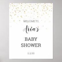 Gold Confetti Baby Dusche Begrüßungszeichen