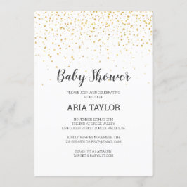Gold Confetti Baby Dusche Einladung