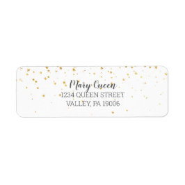 Gold Confetti Baby Dusche Rücksendeadressen-Aufkle
