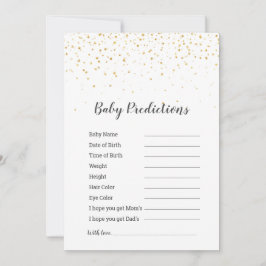 Gold Confetti Baby Shower "Baby Predictions" Spiel