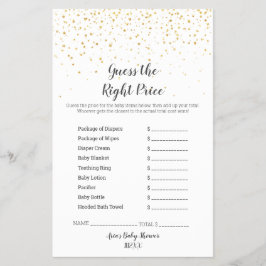 Gold Confetti BabyduscheDer richtige Preis Flyer