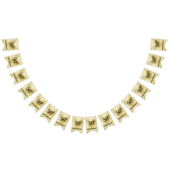 Gold Confetti - Bannière du 50e anniversaire de Ma (Tout)