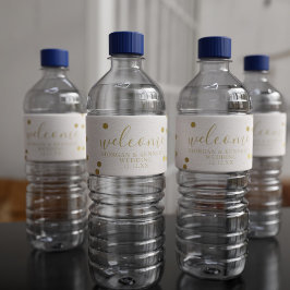 Gold Confetti Begrüßung Wasserflaschen Labels
