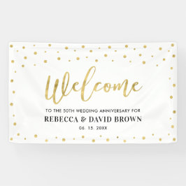Gold Confetti Begrüßungs-Jubiläum-Party Banner