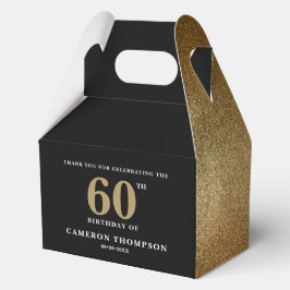 Gold Confetti Black 60th birthday Personalized Geschenkschachtel