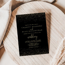 Gold Confetti Calligrafy Extravagant Script Weddin