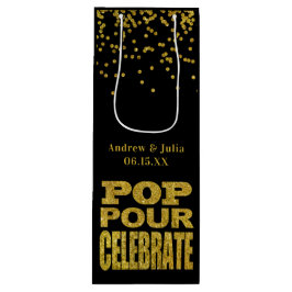 Gold Confetti Celebration | Eigene Farbe Geschenktüte Für Weinflaschen