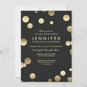 Gold Confetti Chic Modernes Brautparty Einladung