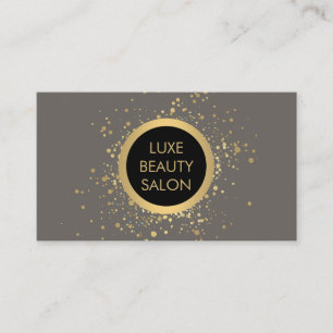 Gold Confetti Circle Gray Business Card Visitenkarte