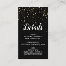 Gold Confetti Details Card