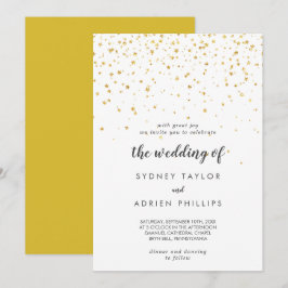 Gold Confetti die Hochzeit der Einladung