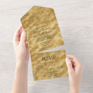 Gold Confetti Dots alle in einer Einladung