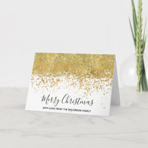 Gold Confetti Dots Glitzy Faux Glitter Feiertagskarte