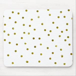 Gold Confetti Dots Imitate Foil Modern Chic Einfac Mousepad