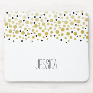 Gold Confetti Dots Mousepad