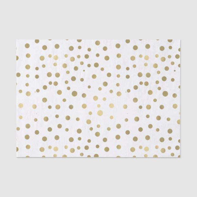 Gold Confetti Dots Seidenpapier (Vorderseite)