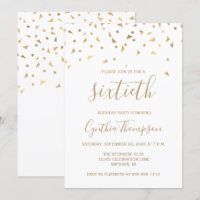 Gold Confetti Dreiecke 60. Geburtstagsparty