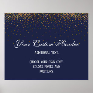 Gold Confetti Elegant Marine machen es selbst Hoch Poster