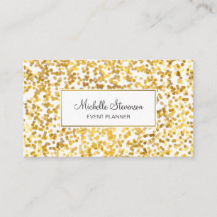 Gold Confetti Event Planner Business Cards Visitenkarte