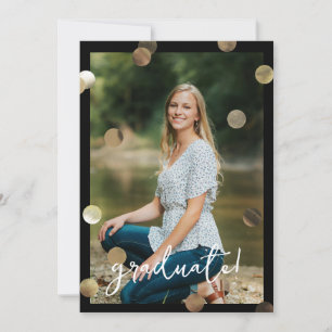 Gold Confetti Faire-part de graduation photo