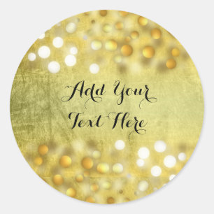 Gold Confetti Glitzer Foil Imitate für den klassis Runder Aufkleber