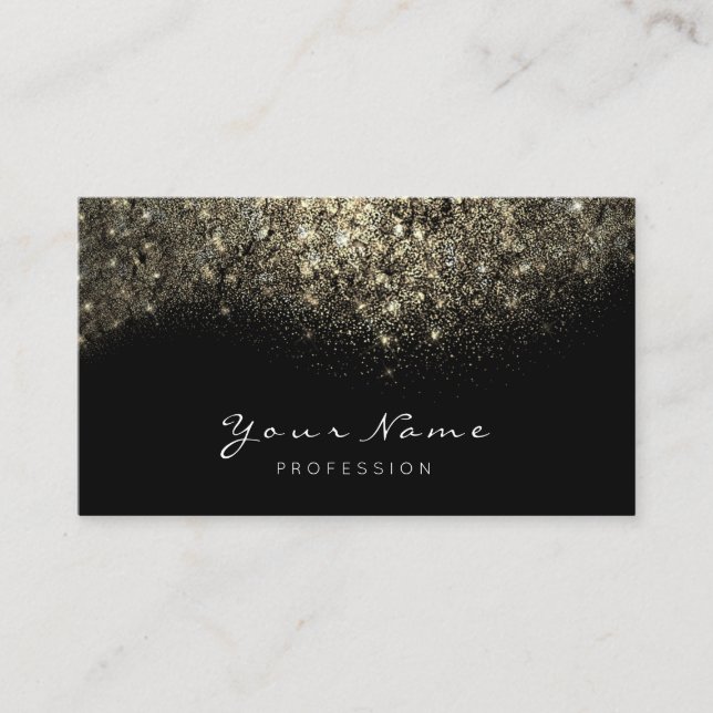 Gold Confetti Glitzer Makeup Artist Lashes Visitenkarte (Vorderseite)
