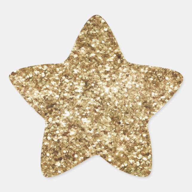 Gold Confetti Glitzer Stern-Aufkleber (Vorderseite)
