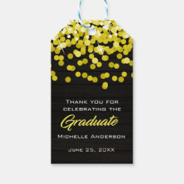 Gold Confetti Graduate Vielen Dank Abschluss Tag Geschenkanhänger