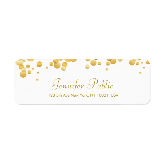 Gold Confetti Handschrift Elegante Moderne Vorlage (Vorne)