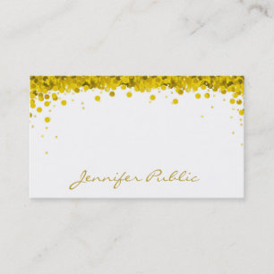 Gold Confetti Handschrift Text Elegante Vorlage Visitenkarte