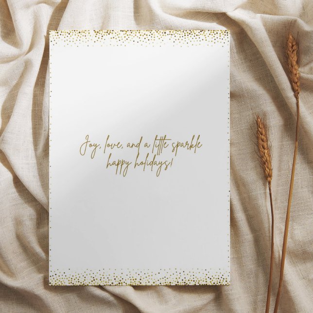 Gold Confetti Happy Holiday Modern Typografy Card (Von Creator hochgeladen)
