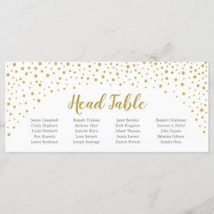 Gold Confetti Head Table Card Programm