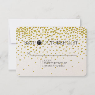Gold Confetti Hearts RSVP