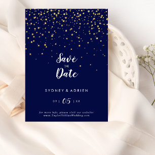 Gold Confetti Hochzeit der Marine retten das Dat Save The Date