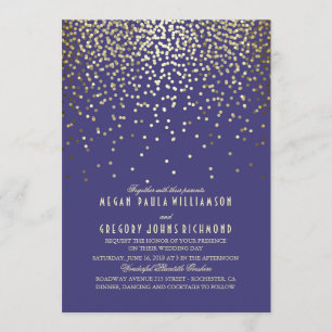 Gold Confetti - Hochzeit der Sternenflotte Einladung