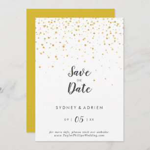 Gold Confetti Hochzeit speichern Datum Save The Date