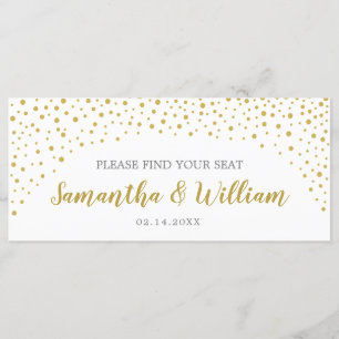 Gold Confetti Hochzeitskarte Eigene Farbe Programm