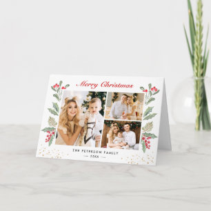 Gold Confetti Holly Berries Chic Weihnachten 3 Fot