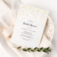 Gold Confetti Invitation à la douche nuptiale