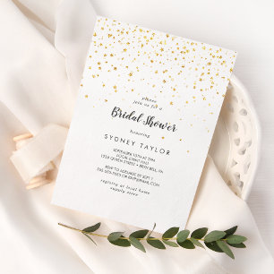 Gold Confetti Invitation à la douche nuptiale